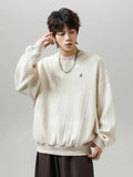 Embroidery Color Block Letter crewneck Sweatshirt