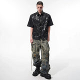 Luxury Tie Dyed Diamond Patchwork Shirt