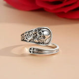 Gothic Rose Flower Adjustable Ring