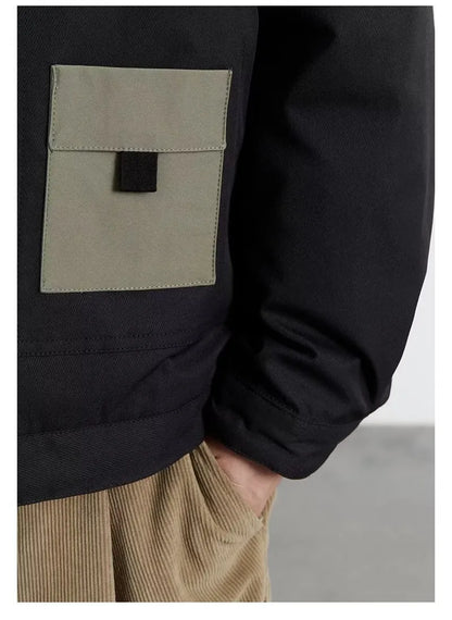 Work Black Color block Jacket