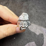Adjustable Retro Half-Face Mask Ring