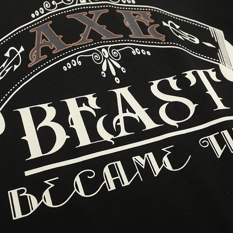 Letter Print Beast Polo T-shirt