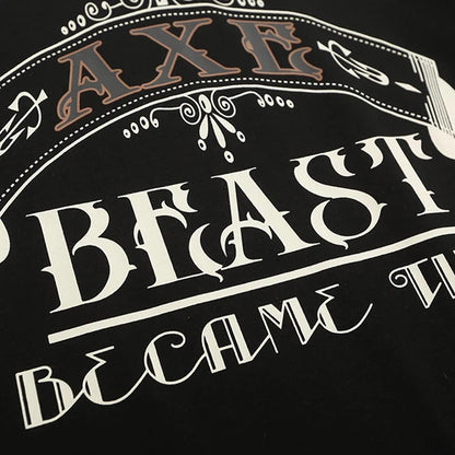 Letter Print Beast Polo T-shirt