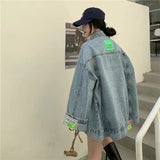 Oversized Korean Style Hip Hop Denim Jacket
