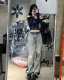 Retro Gradient Patchwork Casual Denim Jeans