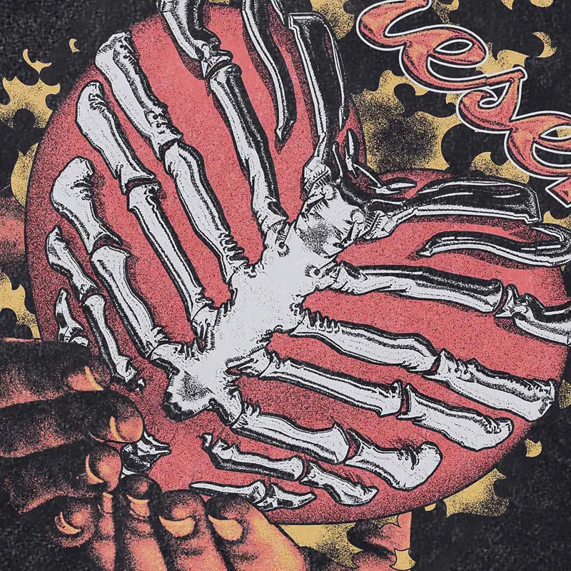 Flame Skull Heart Graphic T-shirt
