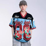Insulated Mesh Oversized Floral Graphic Sport T-Shirt