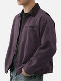 Vintage Washed Turn Down Collar Workwear Jacket