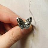 Butterfly Punk Gothic Adjustable Silver Ring