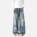 American Style Star Patch Loose Jeans