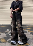 Vintage Cool Ripped Loose Fit Wide Jeans