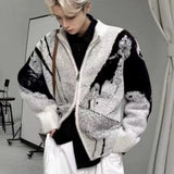 Y2K Gradient Embroidered Knitwear Cardigan