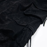 Luxury Designer Wide Leg PU Multi Pocket Pants