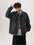 Trendy Blue Free Draping Casual Denim Jacket