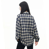 Women Luxury Japanese Style Plaid Blouse Shirt