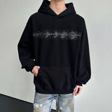Chic Black Rhinestone Heat Melting Hoodie
