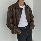 Long-lasting Retro Loose British Leather Jacket