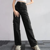 Vintage Straight High-waist Pants