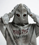 Destructive Stained Loose Hooded Sweatshirt