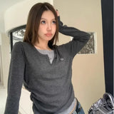 Y2K Long-Sleeve Button Women's T-Shirt