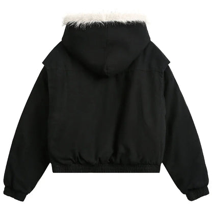 Y2K Winter Thick Padded Parkas with Furr Jacket