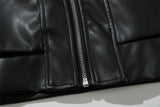 Premium Casual Spliced PU Leather Motorcycle Jacket