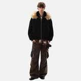 Premium Hip Hop Faux Fur Hooded Jacket