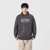Cozy Winter Letter Print Kangaroo Hooded Sweater