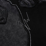 Vintage Washed Black Ripped Hoodie
