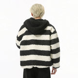 Striped Fluffy Hoodie