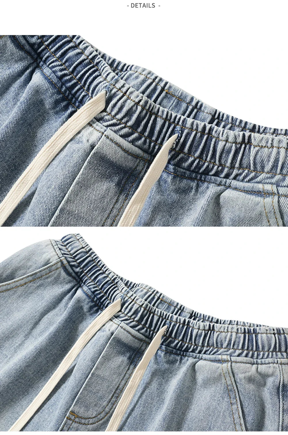 Washed Sports Denim Shorts
