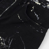 Gothic Graffiti Print Denim Pants