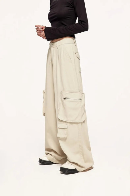 Multi Pockets Wide Leg Cargo Pants