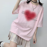 Red Heart Print T-shirt