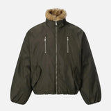Retro Thick Quilted Fur Collar Jacket
