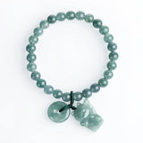 Talisman Blue Jadeite Fortune Cat Bracelet
