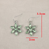 Green Stone Vintage Silver Dangle Earrings