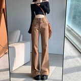 Vintage High Waist Flare Denim Straight Jeans
