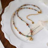 Elegant French Retro Stone Bead Necklace