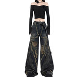 Y2k Women's Distressed Baggy Jeans