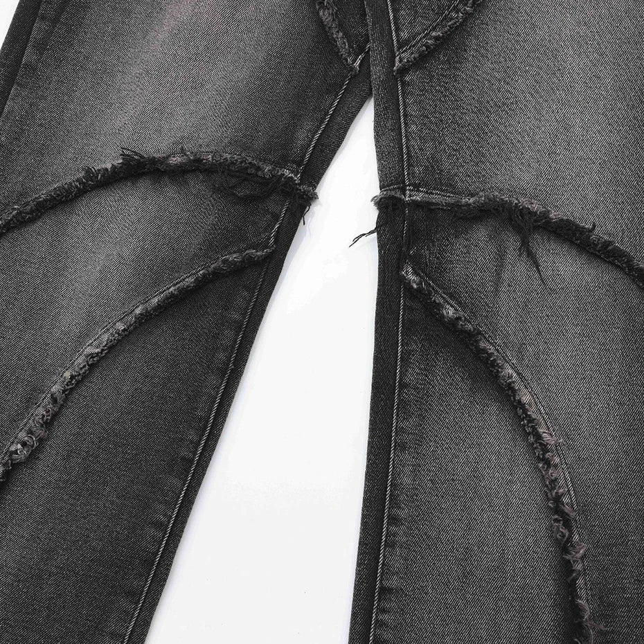 Crisscross Stitch Baggy Jeans