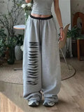 Retro Patchwork Printed Oversize Jogging Sweatpants
