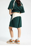Baggy Patchwork Striped Shorts