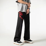 Luxury Dragon Embroidery Summer Straight Jeans