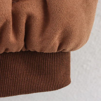 Y2K Cozy Faux Fur V-Neck Collar Cotton Jacket