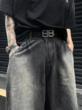 Gradient Rugged Look Washed Denim Jorts