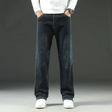 Model wearing the gray black Classic Denim Jeans