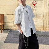 Y2K Retro Vertical Striped Short Sleeve Shirt
