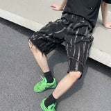 Mens Gothic Ripped Black Denim Jorts
