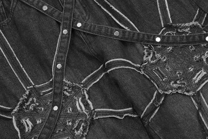 Vintage Washed Embroidery Denim Jeans